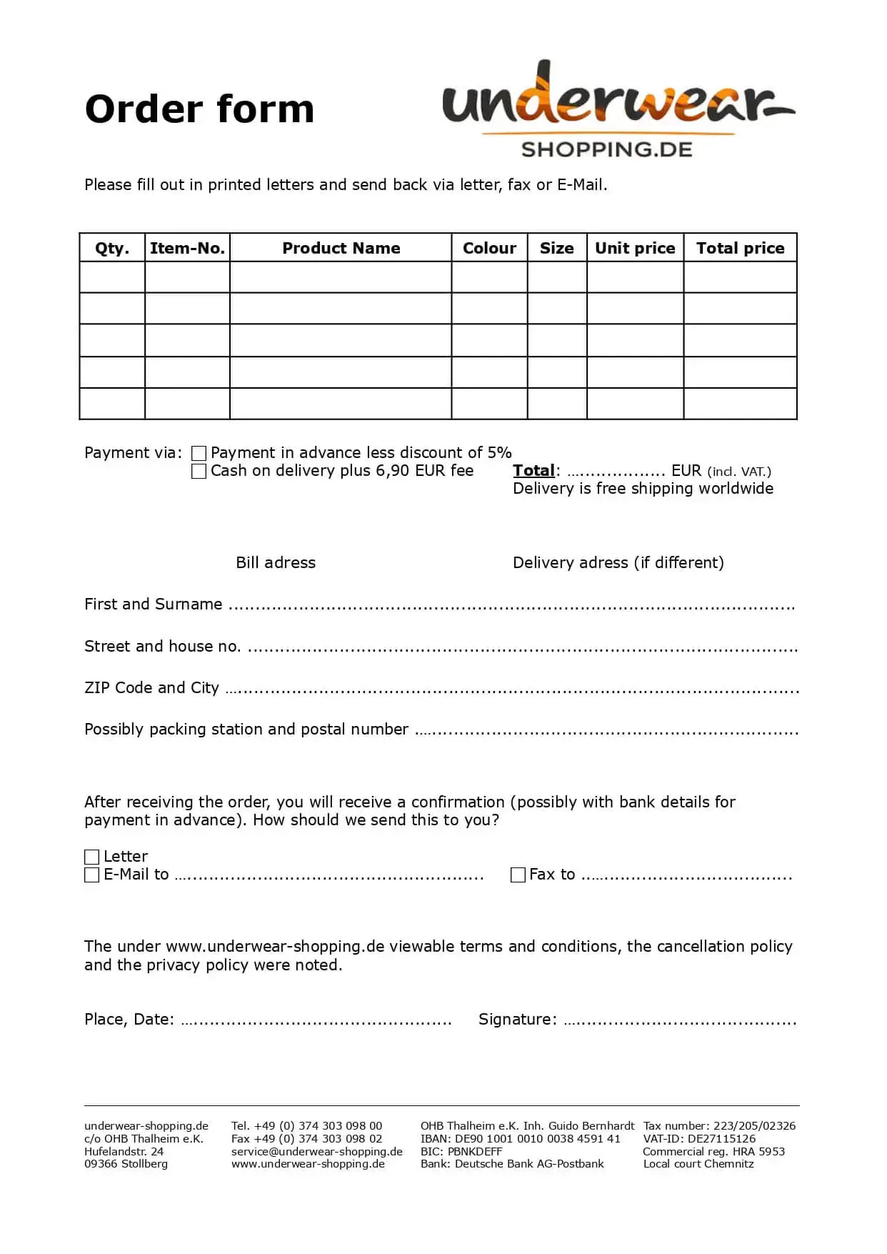 underwear-shopping.de order form