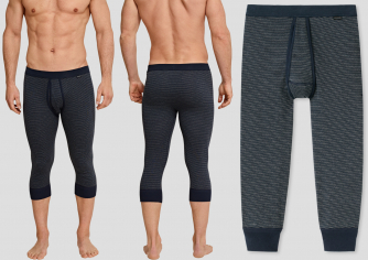 Long johns 3/4 Schiesser Original fine rib melange dark blue