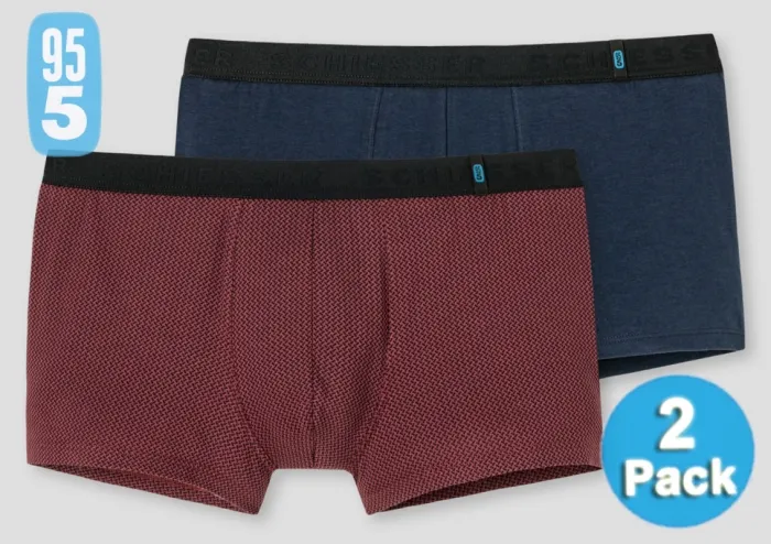 2-farbiges Set SCHIESSER Shorts 95/5 dunkelblau bordeaux 2-farbiges Set SCHIESSER Shorts 95/5 dunkelblau bordeaux
