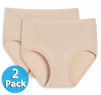 SCHIESSER Women Maxi Brief Original Fine Rib 2-Pack nude