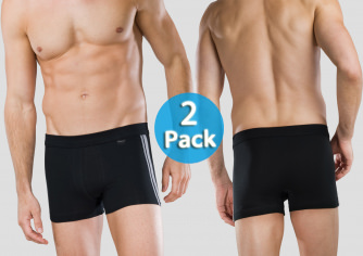 2er Pack Schiesser Shorts Cotton Stretch - schwarz
