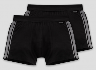 2er Pack Schiesser Shorts Cotton Stretch - schwarz