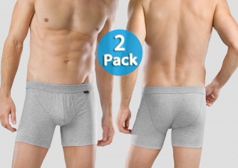 Shorts Schiesser Authentic 2er-Pack - grau-melange