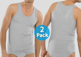 Shirt 0/0 Schiesser Authentic 2er-Pack - grau-melange