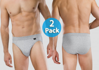 Rio-Slip Schiesser Authentic 2er-Pack - grau-melange