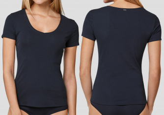 Shirt 1/2 No. 2 Schiesser Naturschnheit - nachtblau