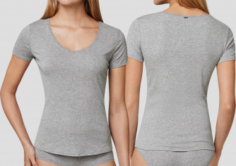 Shirt 1/2 No. 2 Schiesser Naturschnheit - grau-melange