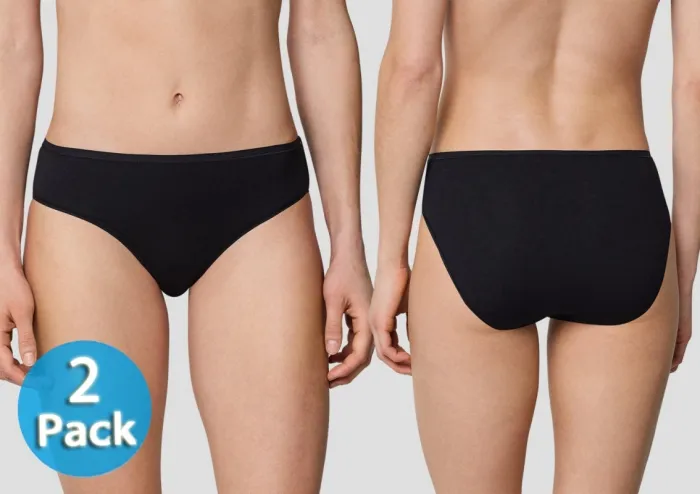 2er Pack Tai-Slip Schiesser Cotton Essentials - schwarz 2er Pack Tai-Slip Schiesser Cotton Essentials - schwarz
