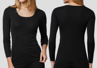 Shirt 1/1 Schiesser Luxury - schwarz