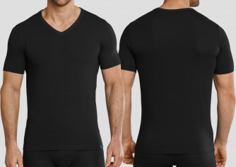 Men V-Shirt 1/2 Schiesser 95/5 - black