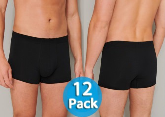 12-PACK MEN'S BOXER BRIEFS SCHIESSER 95/5 - black
