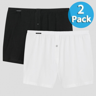 2er Pack Herren Boxershorts SCHIESSER - schwarz und wei