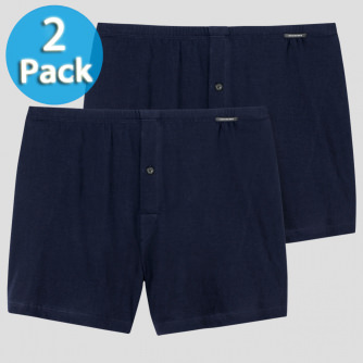 2-Pack Men Schiesser Jersey Boxers - dark blue