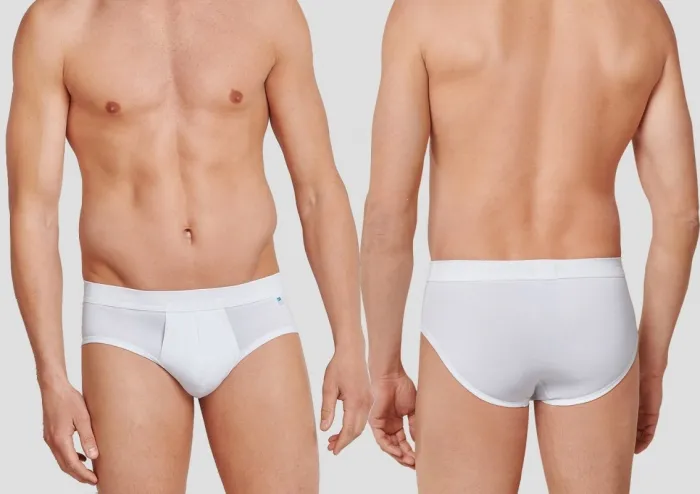 SCHIESSER Herren Sport-Slip Long Life Cotton - weiß