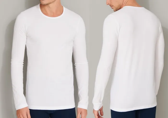 Herren Langarmshirt 1/1 SCHIESSER 95/5 - weiß Herren Langarmshirt 1/1 SCHIESSER 95/5 - weiß