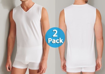2-Pack Men's Vest Top 0/0 SCHIESSER 95/5 - white