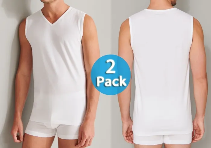 2er Pack SCHIESSER Herren Tank Top 95/5 - weiß