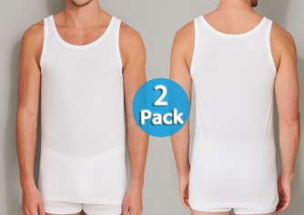 2-Pack Men's Vest Top without sleeves SCHIESSER 95/5 - white