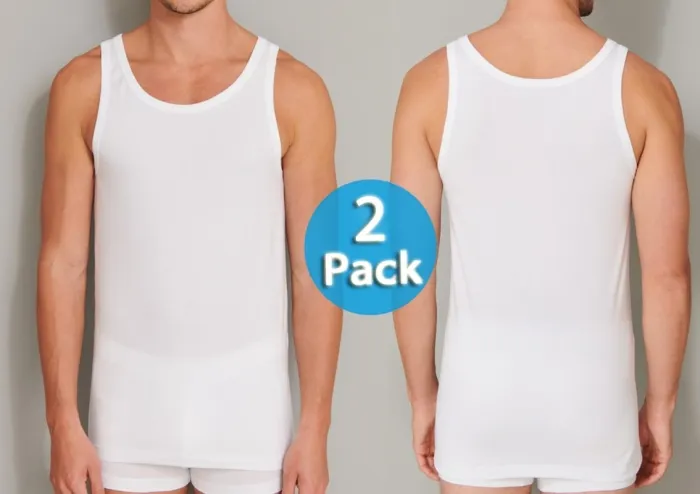 2er Pack SCHIESSER Herren Unterhemd 95/5 - weiß 2er Pack SCHIESSER Herren Unterhemd 95/5 - weiß