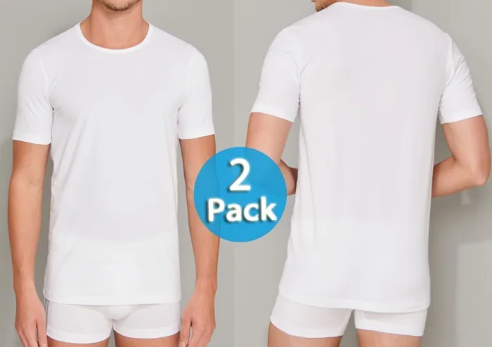 2er Pack Herren T-Shirt 1/2 SCHIESSER 95/5 - weiß