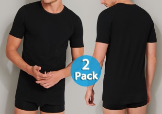 2-Pack Men's T-Shirt 1/2 SCHIESSER 95/5 - black