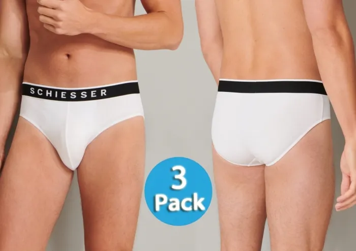 3er Pack Herren Rio-Slip Schiesser 95/5 - weiß 3er Pack Herren Rio-Slip Schiesser 95/5 - weiß