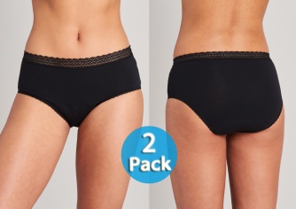2-Pack Women's menstruation Boyshorts SCHIESSER Secret Care - black