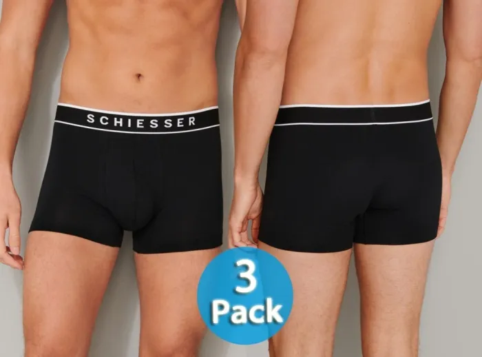 3er Pack Herren Shorts SCHIESSER 95/5 - schwarz 3er Pack Herren Shorts SCHIESSER 95/5 - schwarz