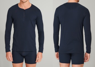 Herren Shirt 1/1 Schiesser Retro Rib - dunkelblau