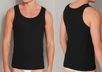 Herren Shirt 0/0 Schiesser Retro Rib - schwarz