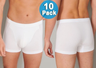 10-PACK MEN'S BOXER BRIEFS SCHIESSER 95/5 - white