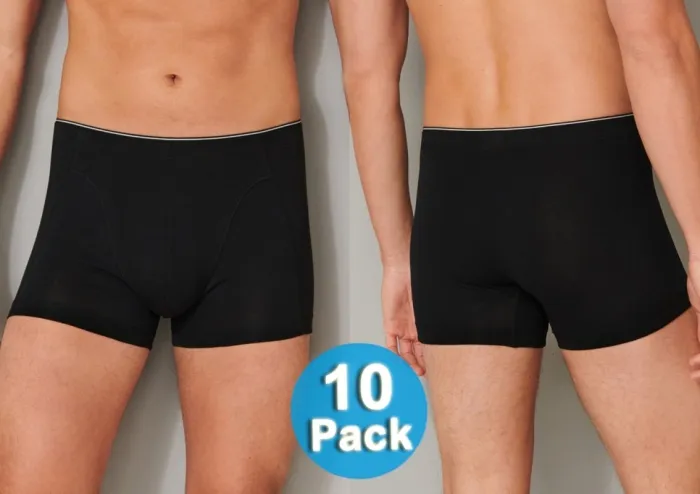 10er SPARPACK SCHIESSER MÄNNER SHORTS 95/5 - schwarz