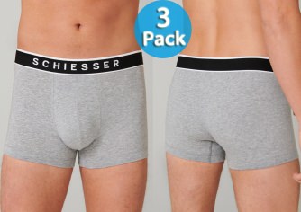 3er Pack Herren Shorts SCHIESSER 95/5 - grau-meliert