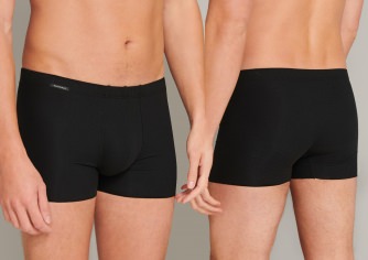 SCHIESSER Herren Shorts Laser Cut - schwarz