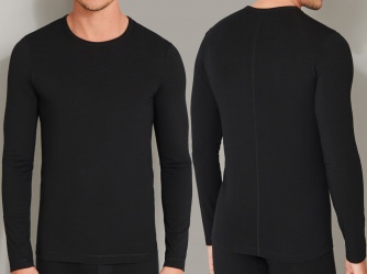 Herren Langarm Shirt 1/1 SCHIESSER Personal Fit -schwarz