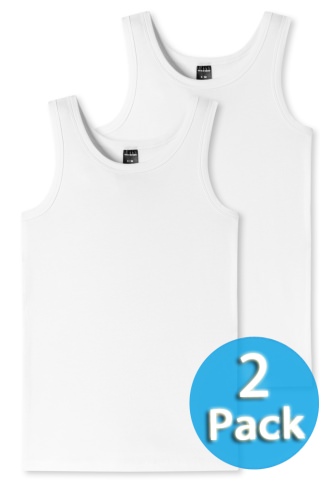 2er Pack Jungen Unterhemd 0/0 Schiesser 95/5 - wei
