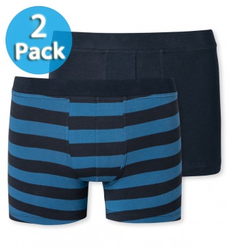 2er Pack Jungen Shorts Schiesser 95/5 - blau geringelt