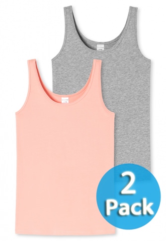 2er Pack Mdchen Shirt 0/0 Schiesser 95/5 - rosa und grau