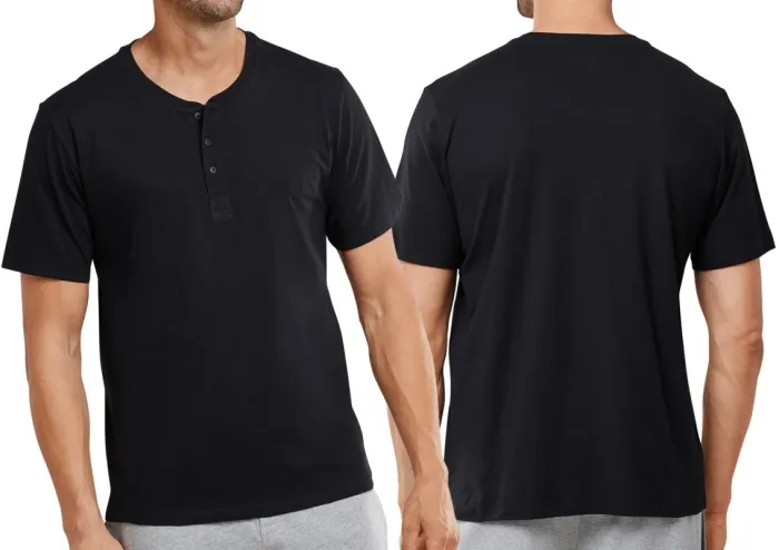 Männer Kurzarm Shirt 1/2 SCHIESSER Mix & Relax - schwarz Männer Kurzarm Shirt 1/2 SCHIESSER Mix & Relax - schwarz