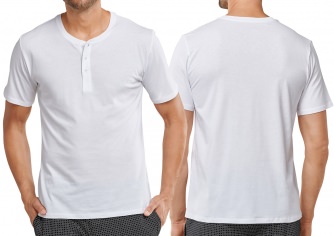 Männer Kurzarm Shirt 1/2 SCHIESSER Mix & Relax - weiß