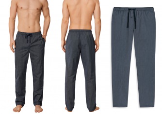 Schiesser Men's Lounge Pants Mix & Relax - dark blue striped