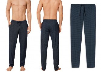 Schiesser Men's Sweatpants Mix & Relax - dark blue patterned
