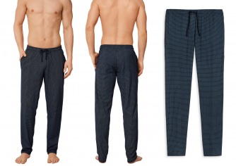 Schiesser Herren Loungehose Lang Mix & Relax - dunkelblau gemustert