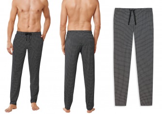Schiesser Men's Sweatpants Mix & Relax - black patterned