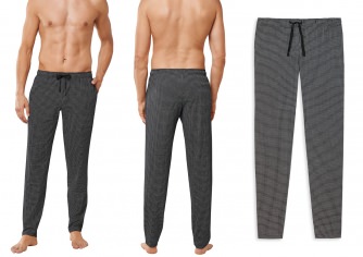 Schiesser Herren Loungehose Lang Mix & Relax - schwarz gemustert