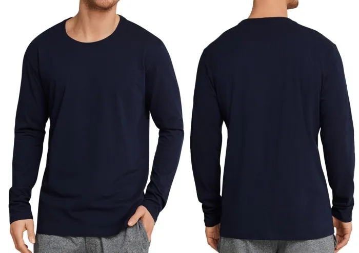 Herren Langarm Shirt SCHIESSER Mix & Relax - dunkelblau