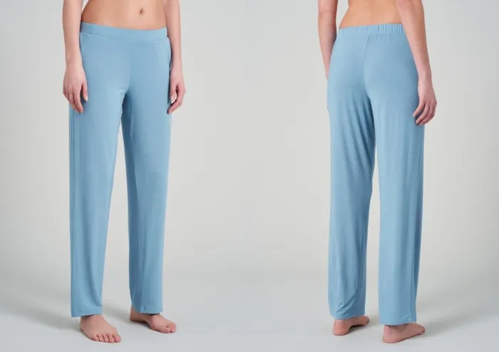 Damen Loungehose Lang Marlene-Schnitt Schiesser Mix & Relax - hellblau Damen Loungehose Lang Marlene-Schnitt Schiesser Mix & Relax - hellblau