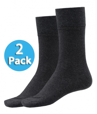 2er Pack Herrensocken SCHIESSER Long Life Cool - anthrazit melange