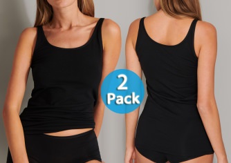 2-Pack Ladies' Vest Tops SCHIESSER 95/5 - black