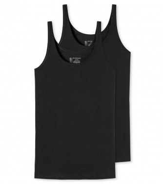 2-Pack Ladies' Vest Tops SCHIESSER 95/5 - black
